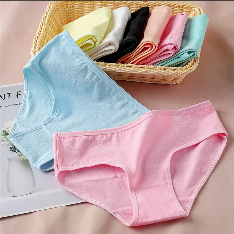 Cotton Womens Seamless Underwear Comfortable Lingerie Low Rise Breathable Brief Female High Quality Panties  Solid Underpants