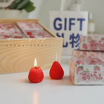 6/9pcs Strawberry Candles Soy Wax Aromatherapy Scented Candles Cake Party Home Decoration Creative Birthday Wedding Gift