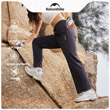 Naturehike Women Hiking Pants Summer Quick Dry Outdoor Camping Climbing Breathable Pants Waterproof Ice Sunscreen Training Pants