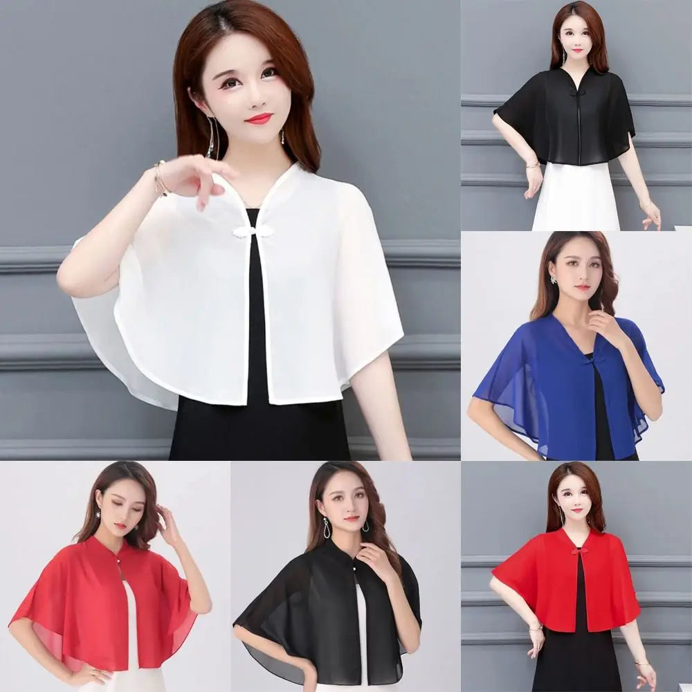 Lace Thin Jacket Multicolor Chiffon Shawl Breathable Short Thin Coat Women Tops Women